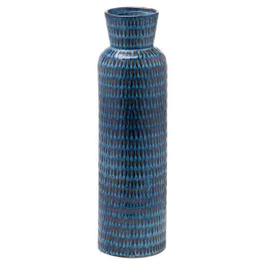 Seville Collection Large Blue Fluted Vase