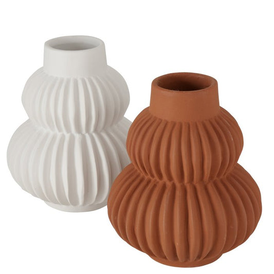 White and Terracotta Altena Vase